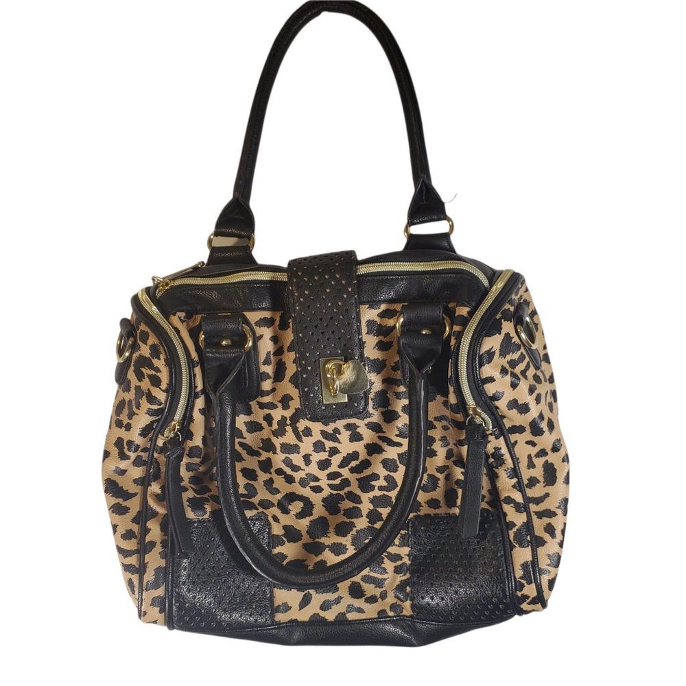 Betsey Johnson Cheetah Print Vegan Leather Handbag Good Used Condition